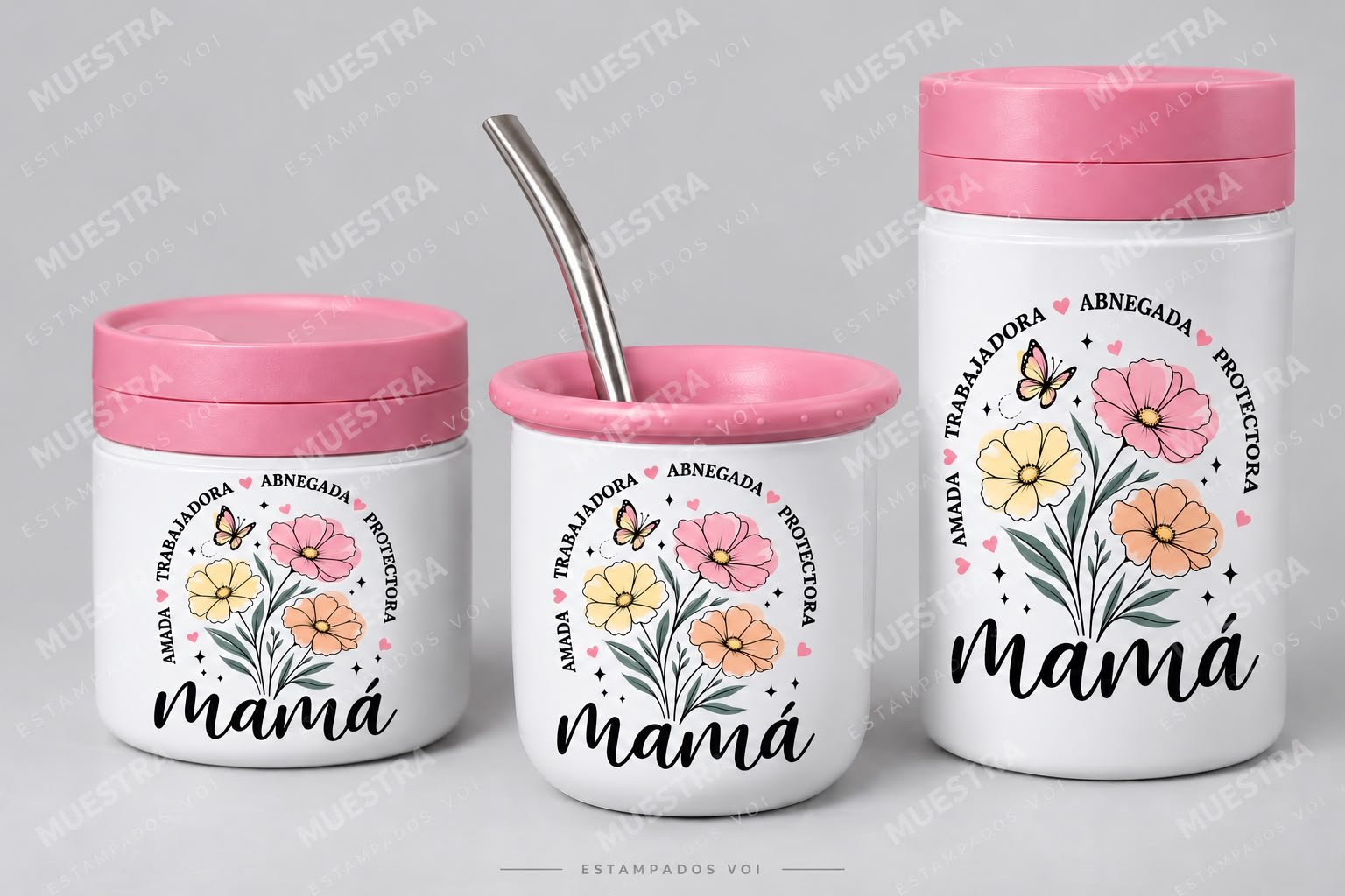 Mate+Yerbera+Azucarera día de la madre personalizable