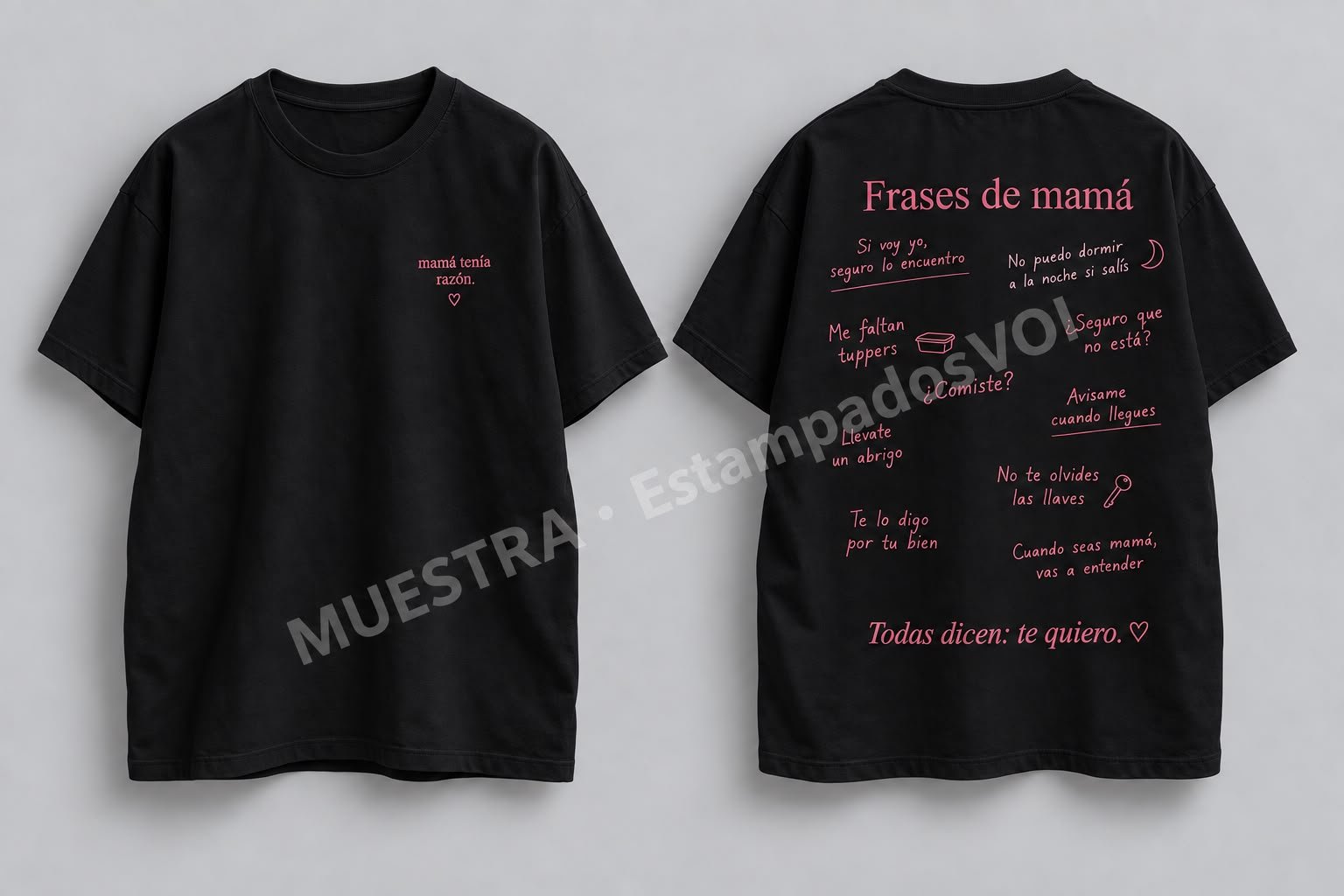 Remera con Diseño Frases de Mamá