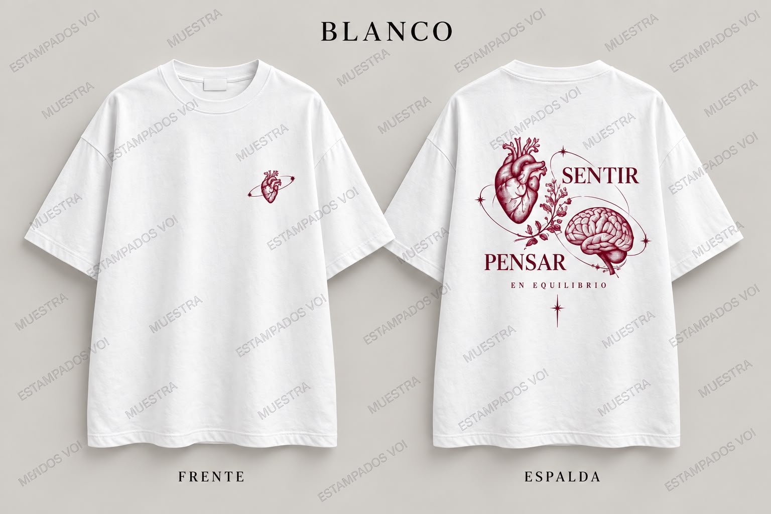 Remera diseño Sentir y pensar con equilibrio