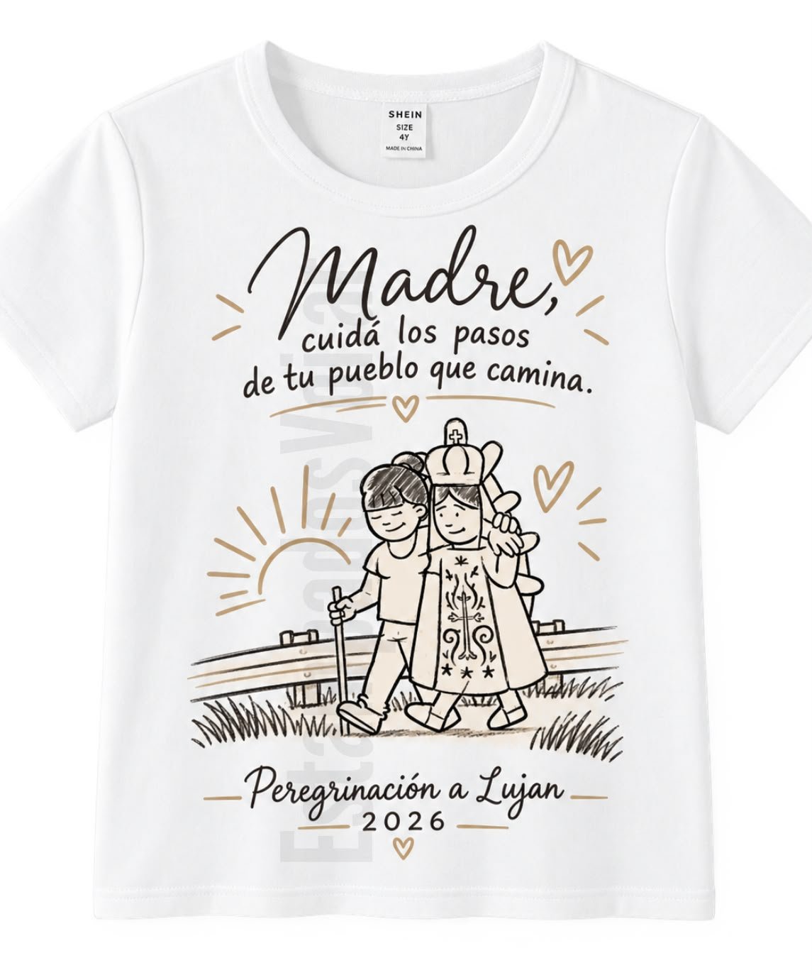 Remera personalizada Virgen de Luján - Cuida nuestros pasos - mujer
