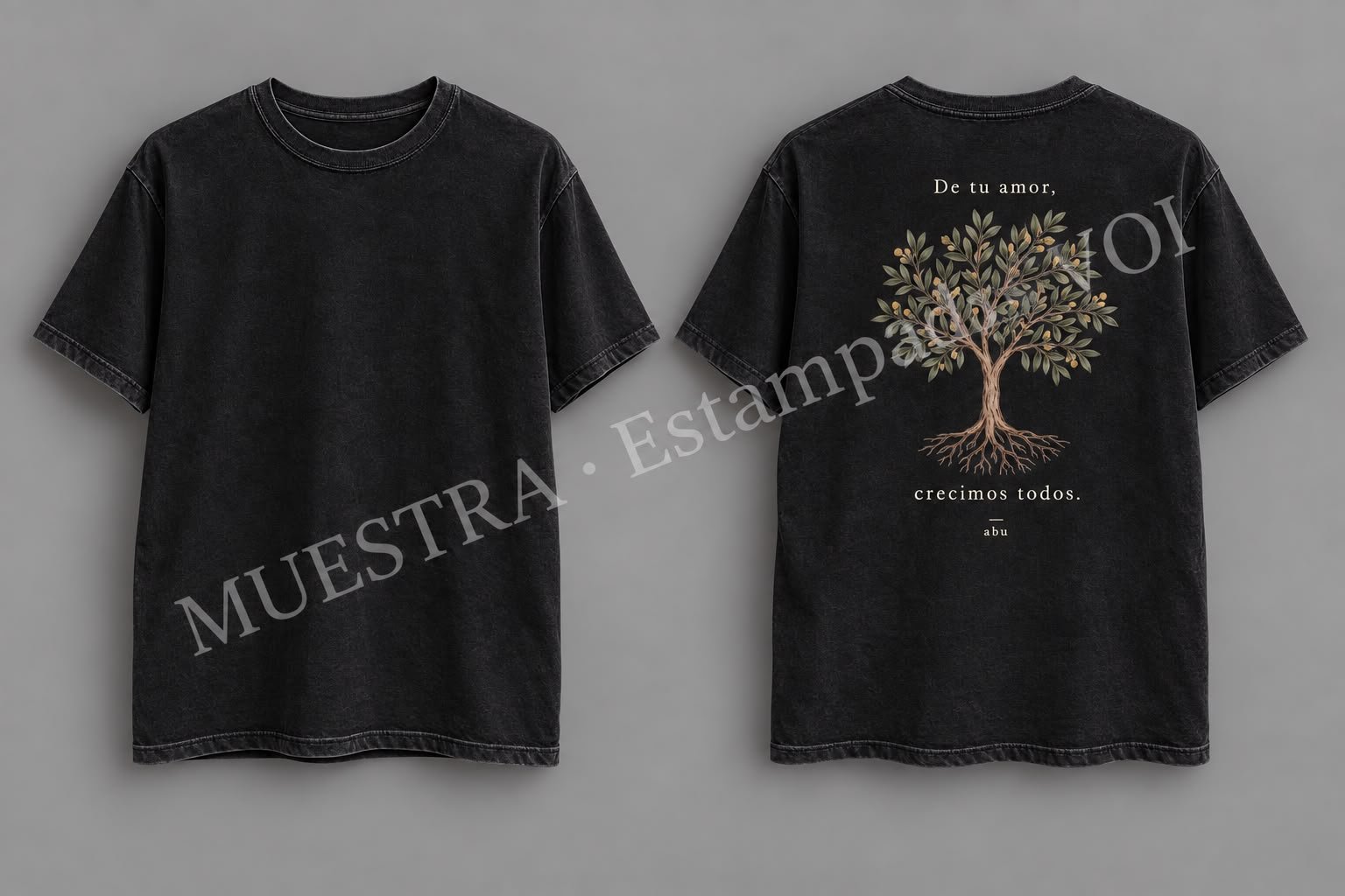 Remera Stone Wash con Diseño de tu amor crecimos todos
