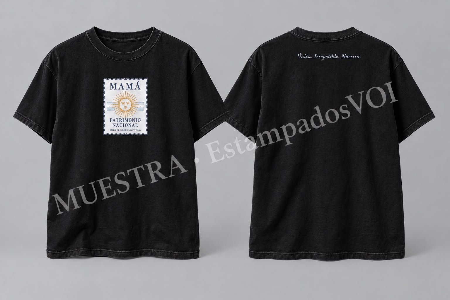 Remera Stone Wash con Diseño Mamá Patrimonio Nacional