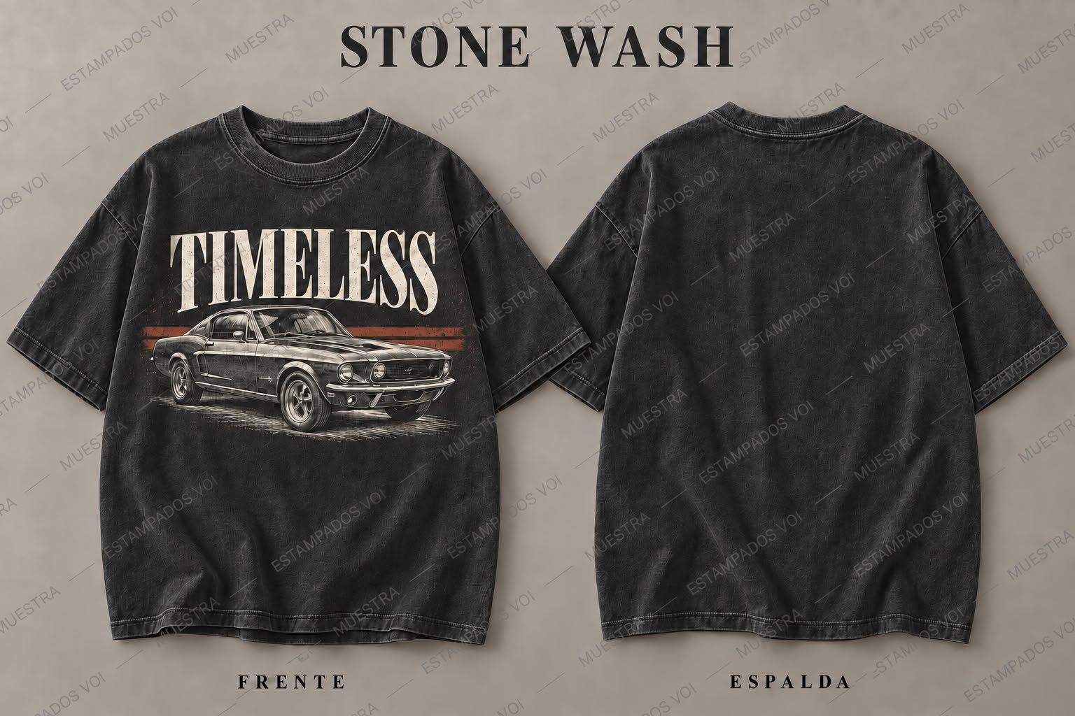 Remera Stone wash con Diseño Timeless