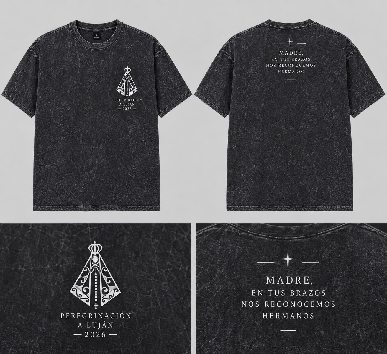 Remera Stone Wash Virgen de Peregrinación Luján