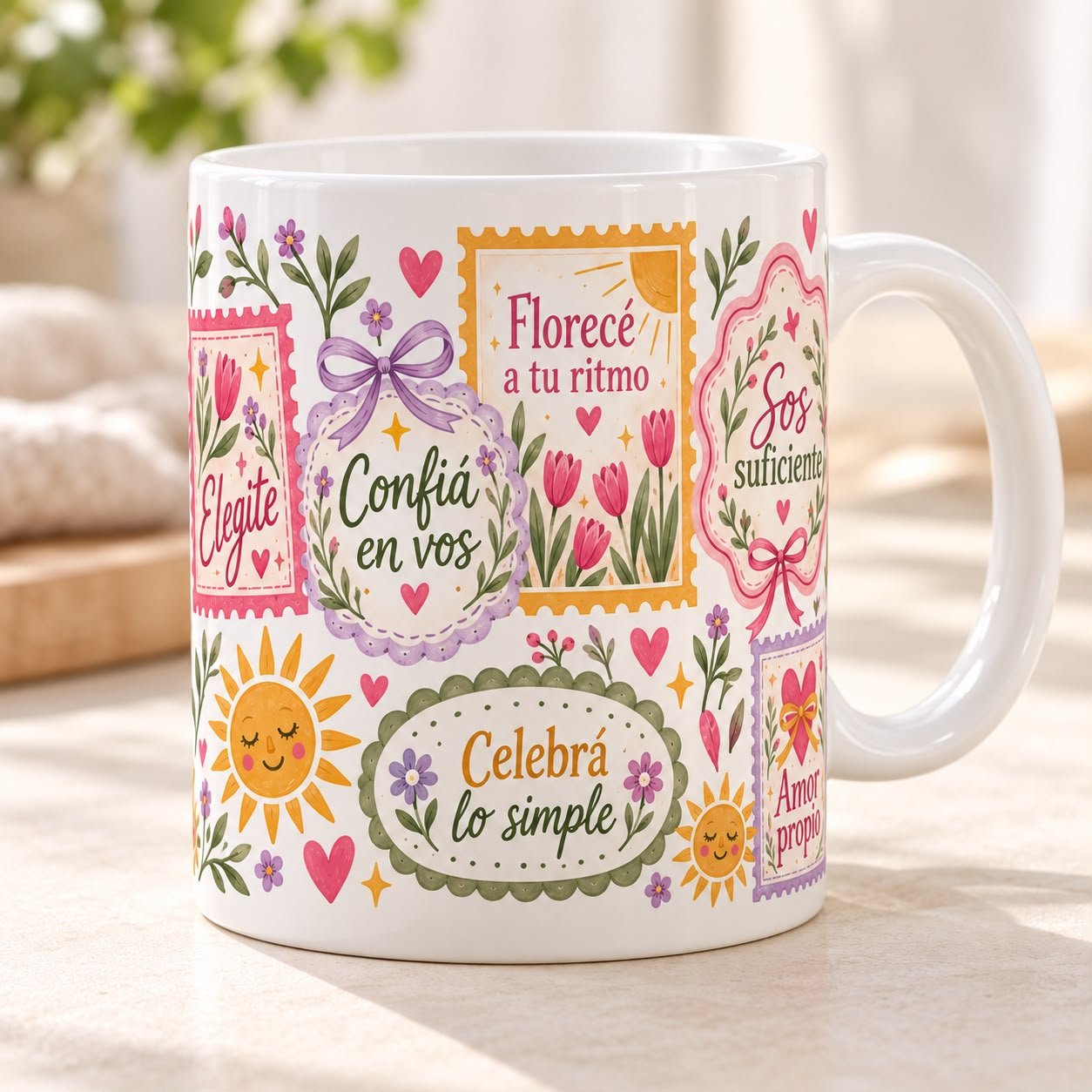 Taza de cerámica con frases